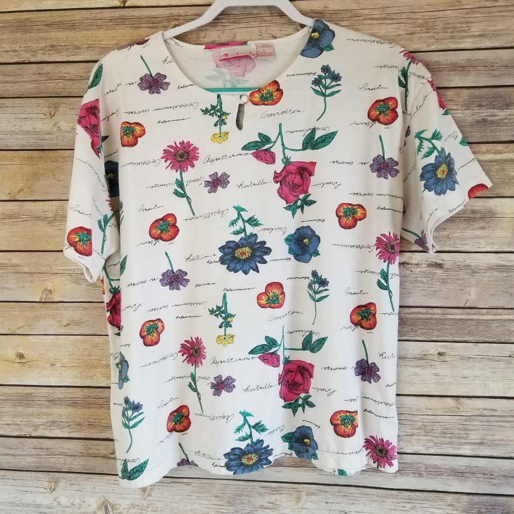Vintage Penny Lane Casual Short Sleeve Floral T L